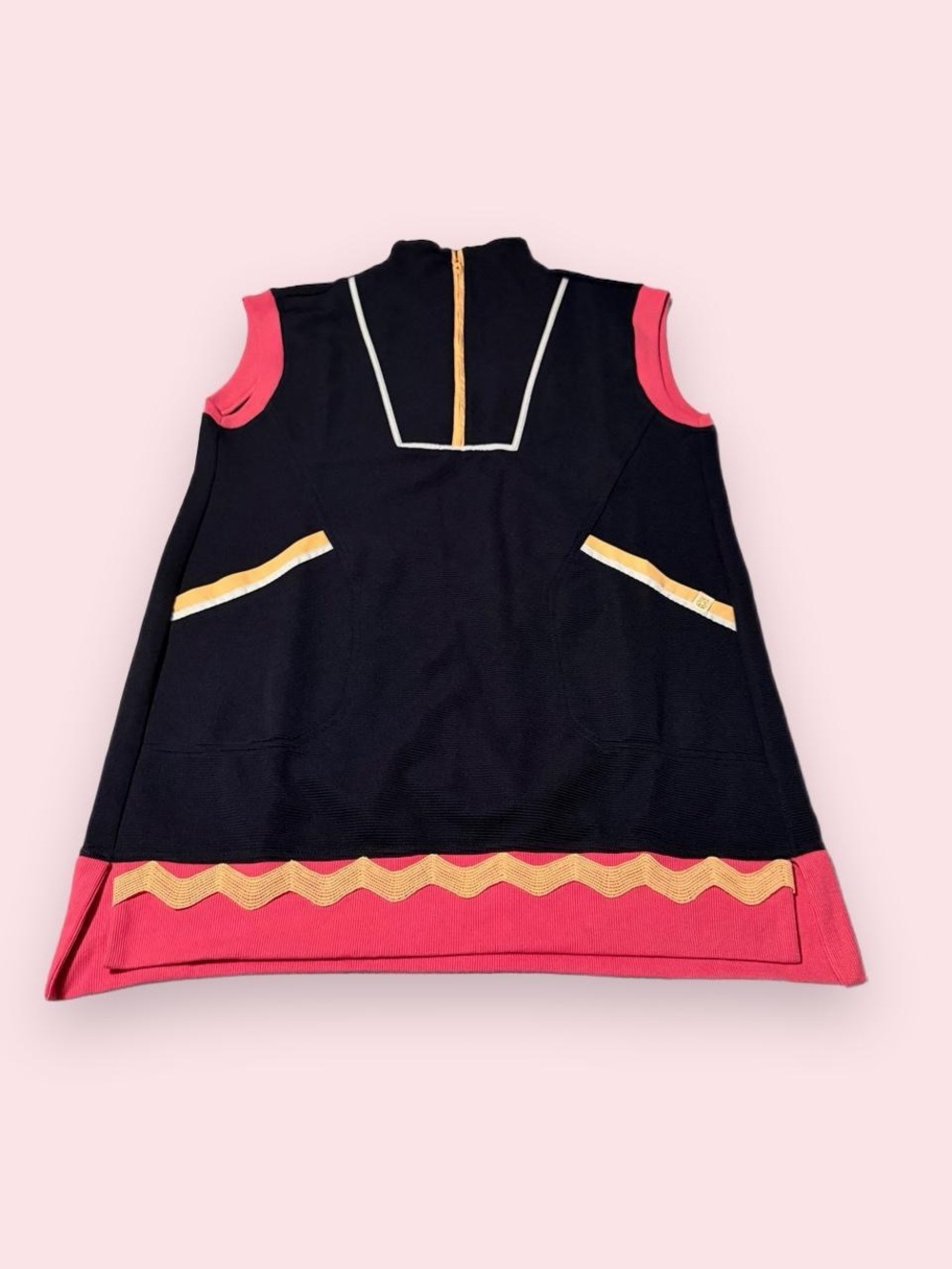 Simply Southern navy blue Dress with Pink and peach Accents